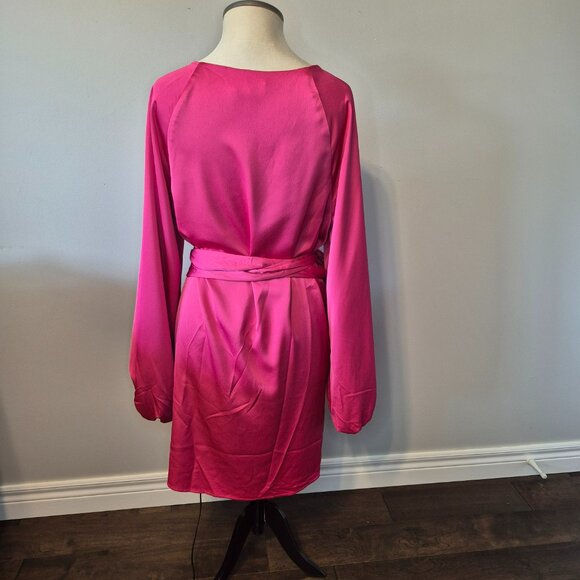 Revolve Friends & Lovers Fuchsia Pink Megan Wrap Dress Size XL - Picture 8 of 11